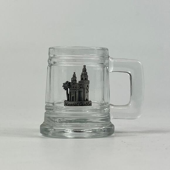 Hearst Castle San Simeon CA Miniature Novelty Mug Cup Travel Souvenir Vtg Glass - Picture 1 of 9